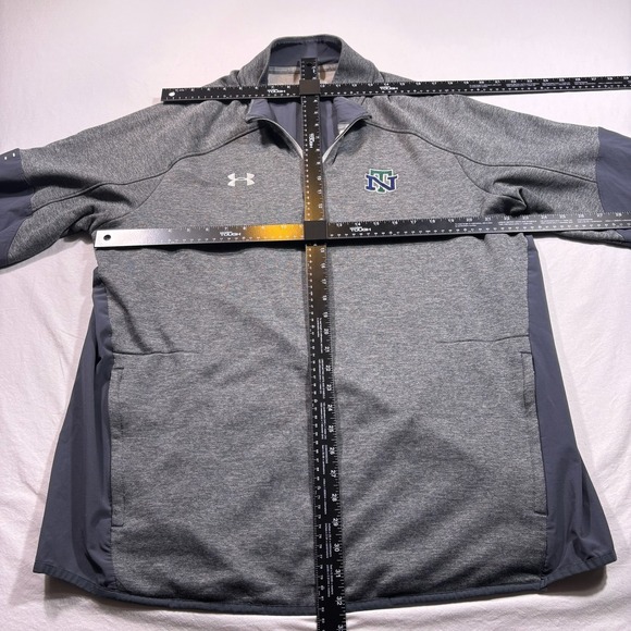 New Trier Under Armour ColdGear Quarter Zip Pullover Sweatshirt Gray Men's 2XL - Picture 5 of 6
